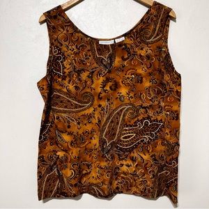 Liz Claiborne Collection 100% Silk Women’s Size 14 Boho Summer Sleeveless Top